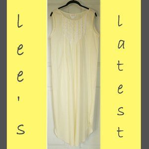 Vintage Barbizon Pale Yellow Cotton Nightgown M